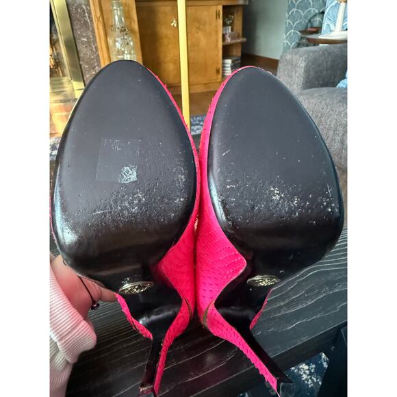 Roberto CAVALLI Bright Pink Scaled Stiletto Pump Heels Sz. 38 - Picture 2 of 7